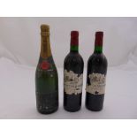 Moet and Chandon Dry Imperial 1980 vintage champagne and Chateau la Tour Don Mons Margaux 1992,