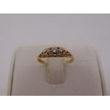 9ct yellow gold three stone diamond ring, approx total weight 1.6g