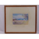 John Macwhirter RA. ASA 1839-1911 framed and glazed watercolour of Cap d'Antibes, gallery label to