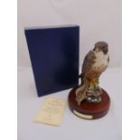 Royal Doulton limited edition figurine of a Peregrine Falcon 1330/2500 to include stand, COA and