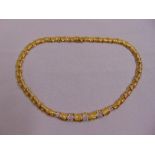 18ct yellow gold and diamond necklace, approx total weight 65.0g