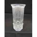 Fiorenza Italy frosted glass vase decorated with stylised leaves, 24cm (h)