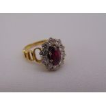 18ct yellow gold, ruby and diamond dress ring, approx total weight 4.8g