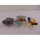 Three Venetian polychromatic glass dishes
