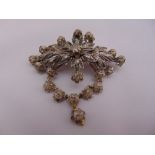 A Georgian rose cut diamond and silver brooch