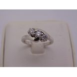 18ct white gold three stone diamond ring, approx total w1eight 4.5g