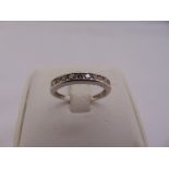 9ct white gold half eternity diamond ring, approx total weight 1.7g