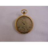 18ct open face pocket watch, A/F approx total weight 51.8 g