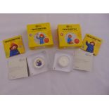 Two 2018 Paddington Bear silver proof coins in original packaging, to include COA