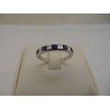 18ct white gold, sapphire and diamond half eternity ring, approx total weight 2.6g