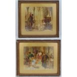 Two framed and glazed polychromatic etchings of William Shakespeares Othello a. Edouard Frederic