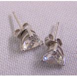 A pair of 9ct white gold earrings, approx total weight 1.3g