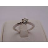 9ct white gold diamond solitaire ring, approx total weight 2.3g