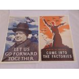 Seven polychromatic reproduction WWII British propaganda posters, 73 x 49.5cm each