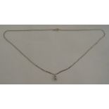 9ct white gold and diamond pendant, diamond approx half a carat, on a 9ct white gold chain, approx