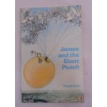Roald Dahl, James and the Giant Peach, published by Puffin Books, signed by Roald Dahl on the inside