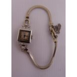 Ebel 14ct white gold Art Deco ladies wristwatch, approx total weight 17.9g