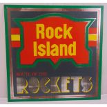 Ian Logan pop art tin advertising sign Rock Island, 60.5 x 60.5cm