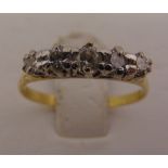 18ct gold and five stone diamond ring, approx total weight 2.3g
