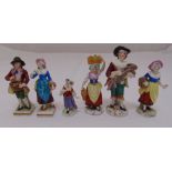 A quantity of figurines to include Meissen, Samson and Royal Naples, marks to the bases, highest