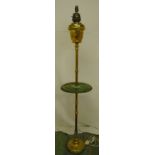 An early 19th century brass standard lamp of columnular form on raised circular base, 148cm (h)