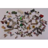 A quantity of diecast animals and figures to include farmyard animals