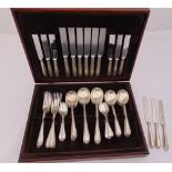 A canteen of Mappin and Webb silver plated flatware for six place settings