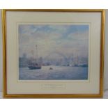 W. Holmes framed and glazed limited edition lithographic print titled The Tall Ships Race July