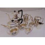 A quantity of silver plate to include two teasets