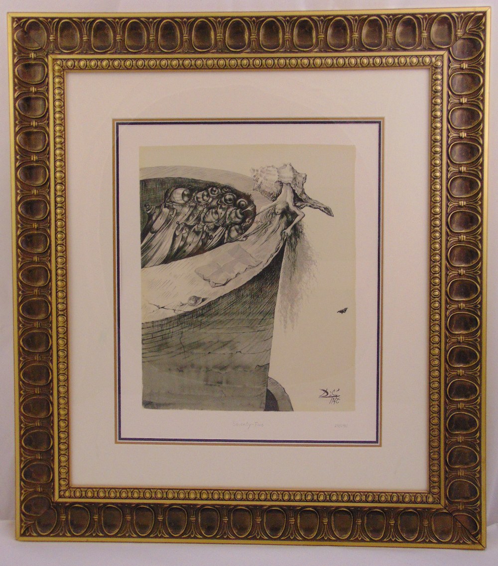 Salvador Dali framed and glazed serigraph titled Seventy Five, limited edition 276/2751, 43 x 35cm