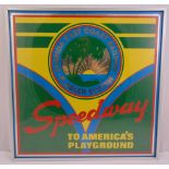 Ian Logan framed and glazed pop art tin advertising sign Florida East Coast Railway, 60.5 x 60.5cm