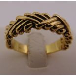 18ct yellow gold gentlemans ring stamped 750, approx total weight 9.6g