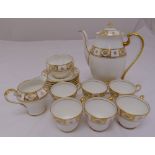 An Aynsley coffee set to include a coffee pot, milk jug, sugar bowl, cups and saucers (15)