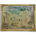 Roderic O’Connor framed and glazed sketch of nudes in a landscape in the style of Paul Gauguin