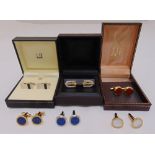 Six pairs of Dunhill cufflinks of various form and style