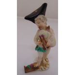 Meissen 18th century figurine of Amore In Disguise playing bagpipes, marks to bottom rim, 11cm (h)