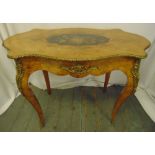 A 19th century Louis XVI style shaped rectangular hall table with gilt metal mounts, on four