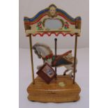 Tobin Fraley Collection limited edition ceramic musical carousel horse display, 31cm (h) 19cm (w)