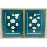 A pair of framed and glazed mounted grand tour plaster intaglios of classical figures, 42 x 32cm