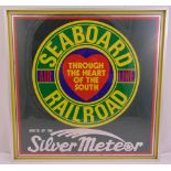 Ian Logan framed and glazed pop art tin advertising sign Seaboard Railroad, 60.5 x 60.5cm