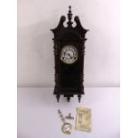 President 31 day mahogany cased wall regulator to include pendulum and key