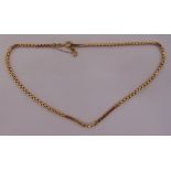 9ct yellow gold box link necklace, approx total weight 15.2g