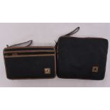 Two Dunhill gentlemens leather and linen toiletry bags