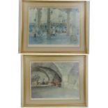 Two framed and glazed Russell Flint polychromatic lithographs signed bottom right, gallery stamped