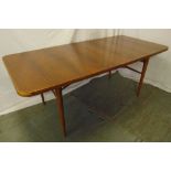 Archie Shine rectangular dining table designed by Robert Heritage with two drop in leaves on four