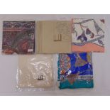 Five Dunhill silk scarves