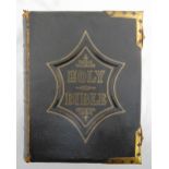 A late Victorian family Bible by Scott and Henry published by Howard and Co. London, with brass