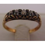 18ct yellow gold and diamond five stone ring, approx total weight 2.8g