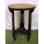 An early 20th century oak circular Arts and Crafts three legged occasional table, 69 x 42.5cm