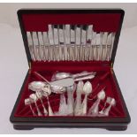 A canteen of silver plated flatware for eight place settings to include servers